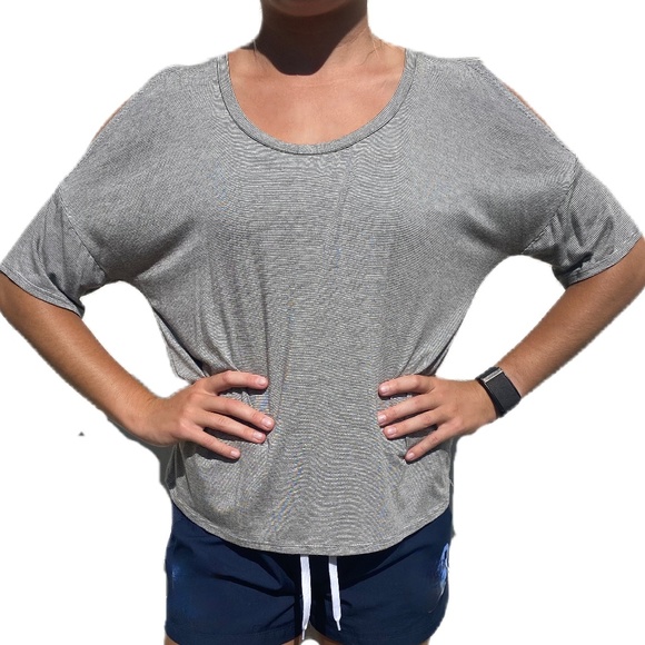 Project Social T cold shoulder tee black white stripe Small - Picture 5 of 16